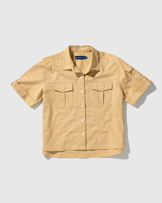 Chemise utilitaire courte en tissu biologique pour femme