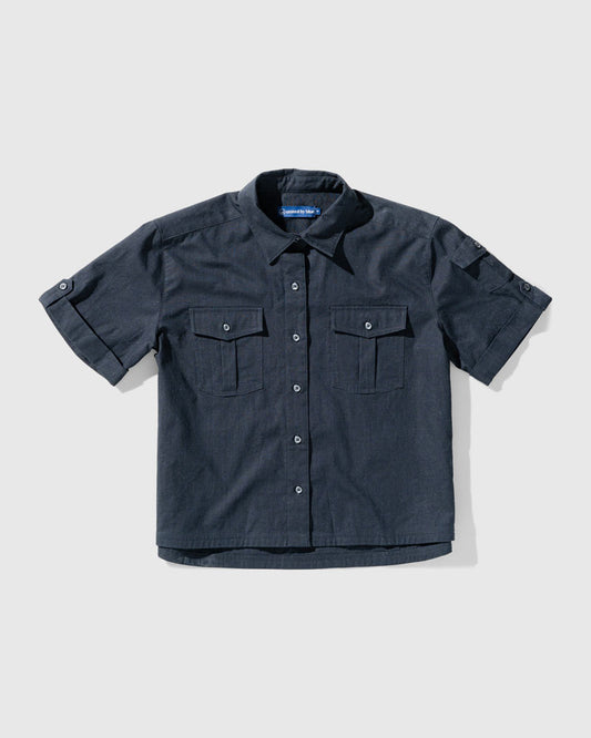 Chemise utilitaire courte en tissu biologique pour femme