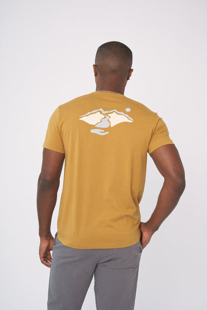 Camiseta gráfica de tierras abstractas