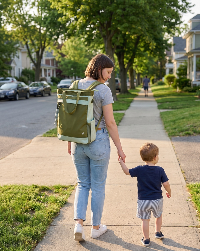 Not a diaper bag. Does the job anyway.