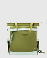 Green Multi tote bag with white accents on a light gray background