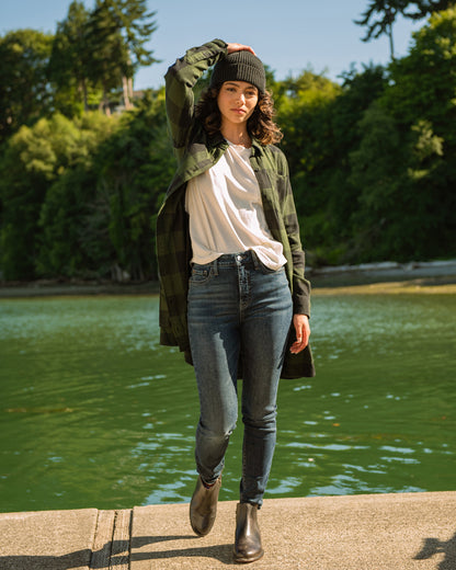 La robe chemise en flanelle responsable