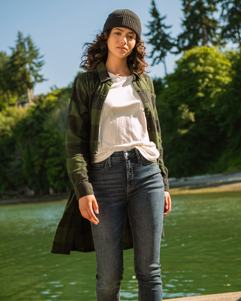La robe chemise en flanelle responsable