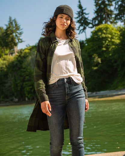 La robe chemise en flanelle responsable