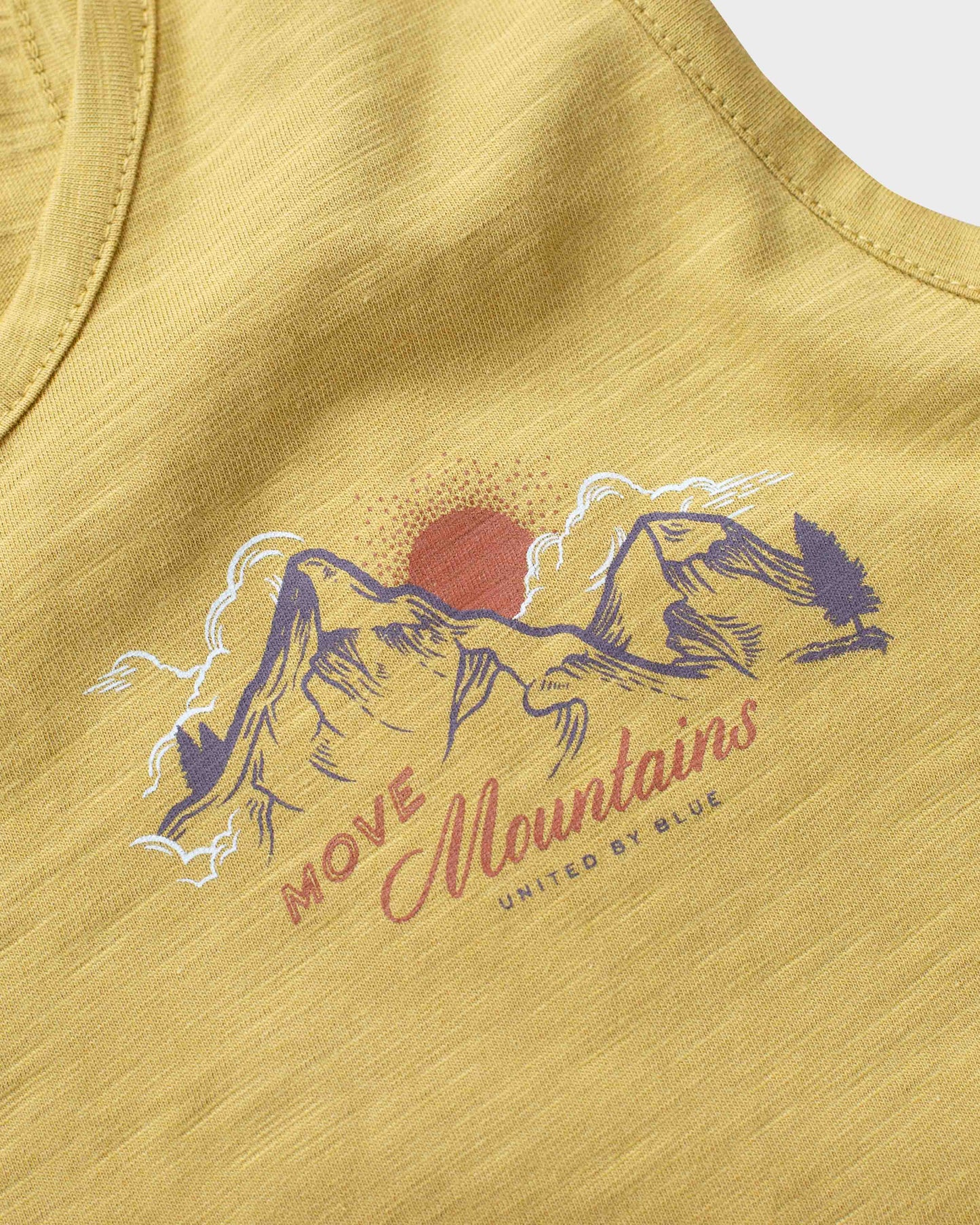 Camiseta sin mangas con espalda cruzada Move Mountains para mujer