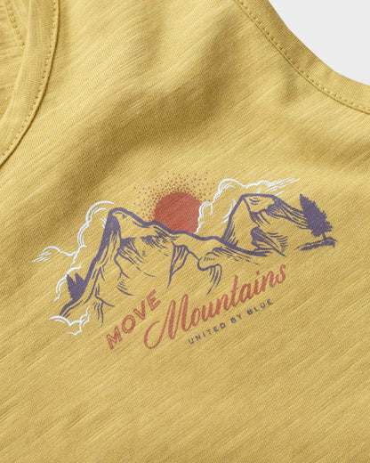 Camiseta sin mangas con espalda cruzada Move Mountains para mujer