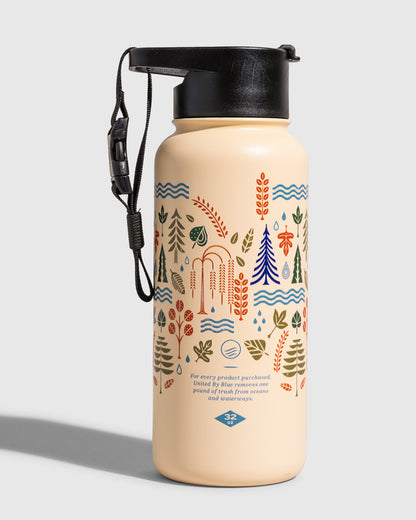 Botella de acero aislada de 32 oz.