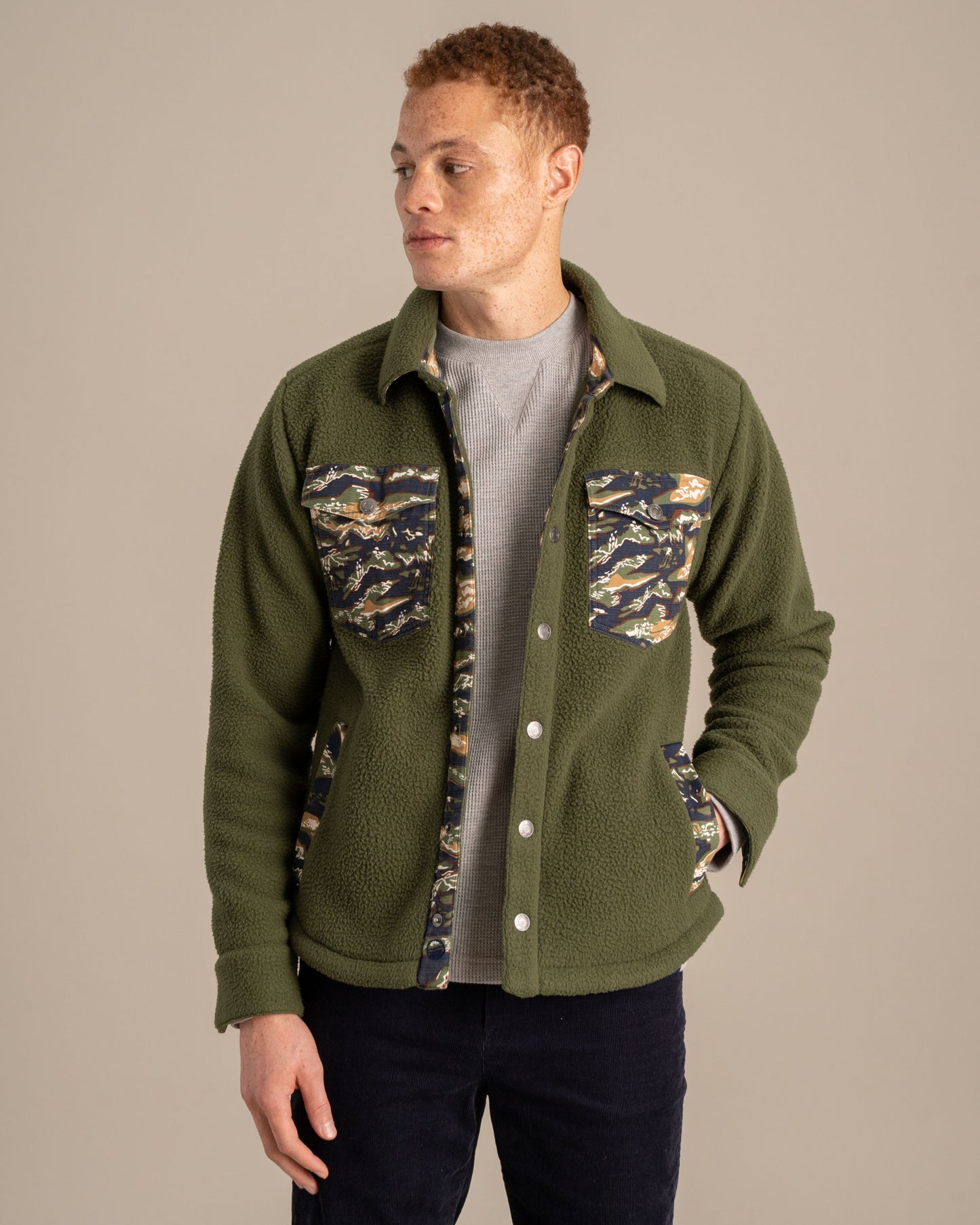 Veste chemise en sherpa recyclée
