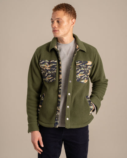 Veste chemise en sherpa recyclée