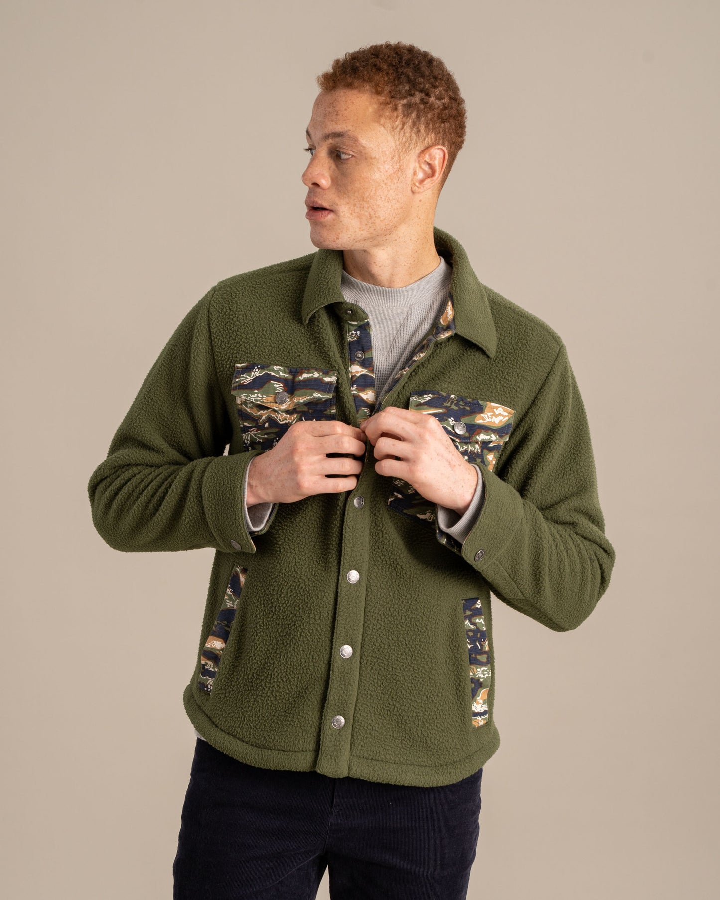 Veste chemise en sherpa recyclée