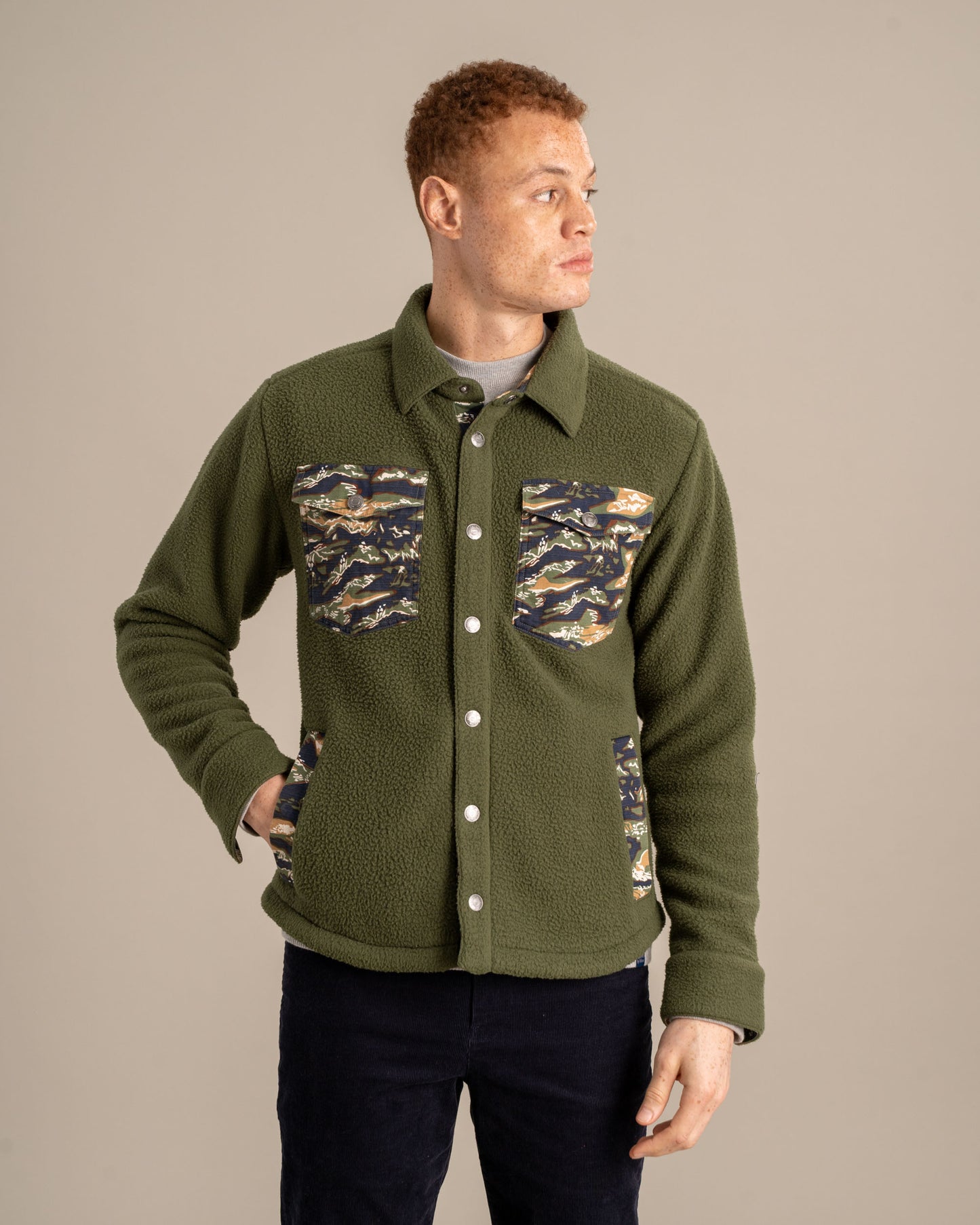 Veste chemise en sherpa recyclée