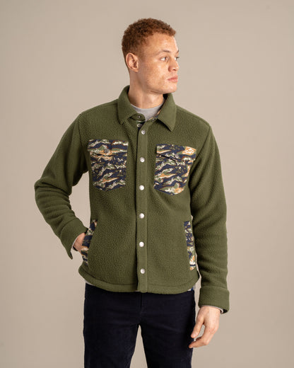 Veste chemise en sherpa recyclée