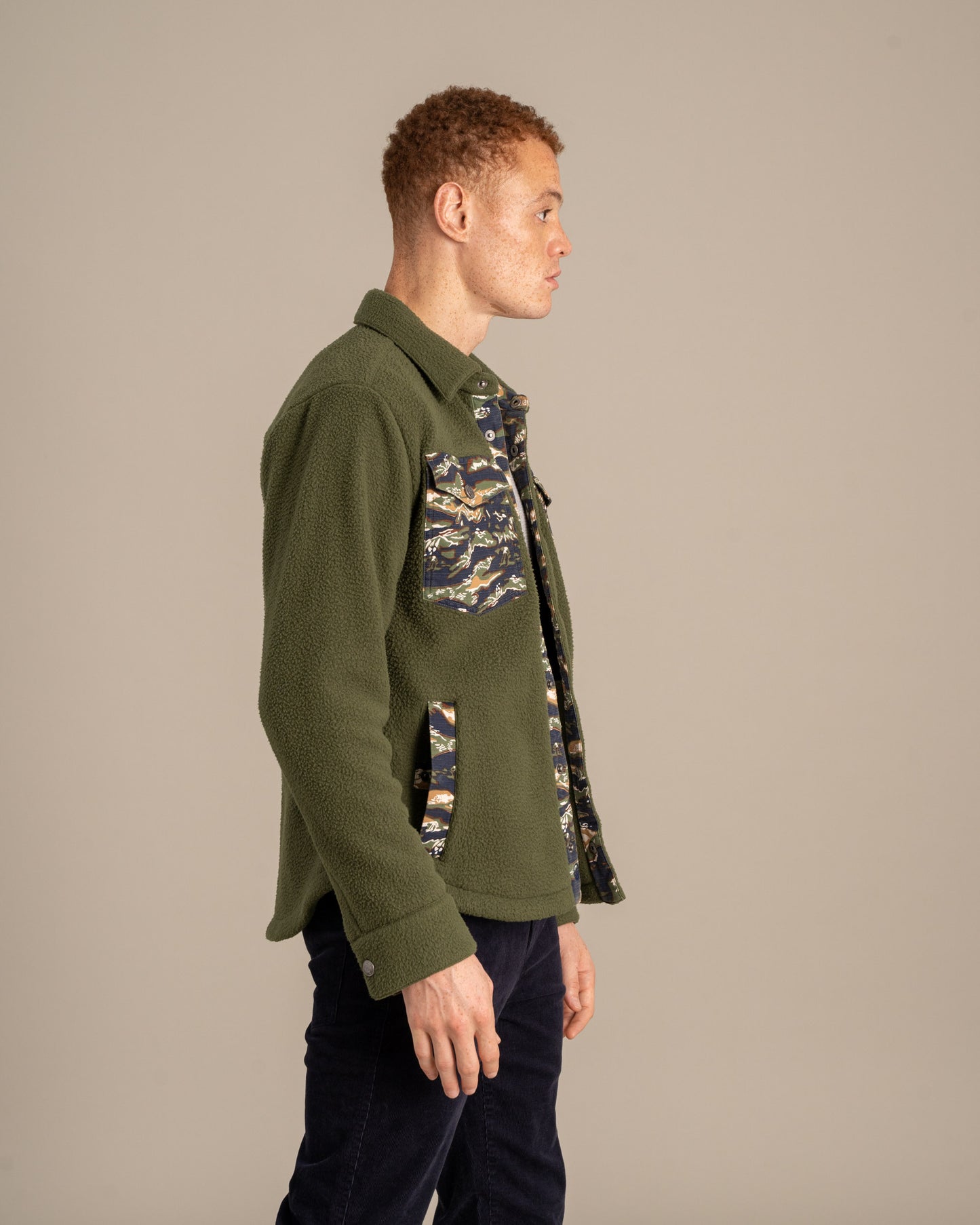 Veste chemise en sherpa recyclée